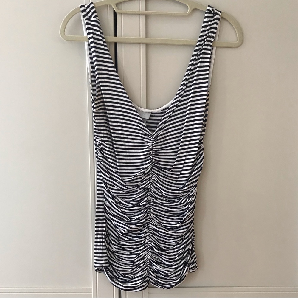 Black and white striped tank